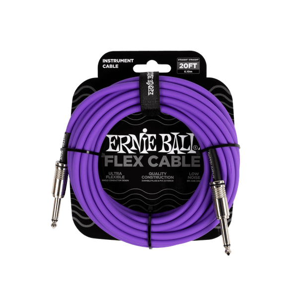 Ernie Ball FLEX INSTRUMENT CABLE STRAIGHT/STRAIGHT 20FT