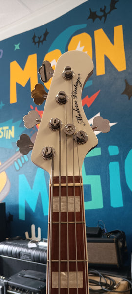 Modern Vintage MVJ5-75 ’70s Vintage 5-String Electric Bass Guitar – Olympic White