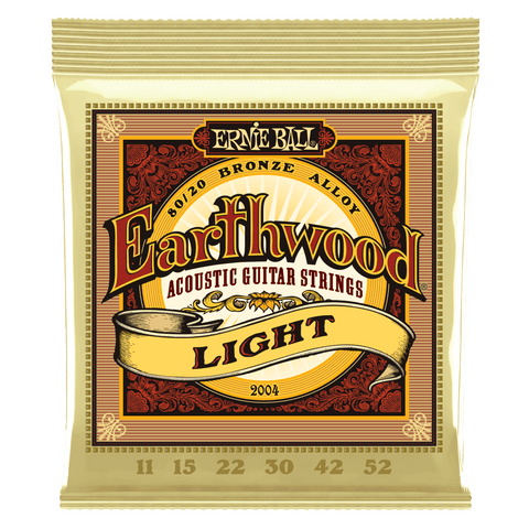 Ernie Ball Earthwood Light 80/20 Bronze Acoustic Guitar String, 11–52 Gauge