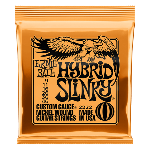 Ernie Ball Hybrid Slinky Nickel Wound Electric Guitar Strings, 9–46 Gauge