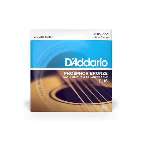 D'Addario 12–53 Light, Phosphor Bronze Acoustic