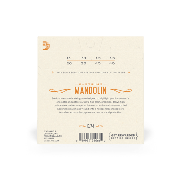 D'Addario 8-String Mandolin Medium Loop End
