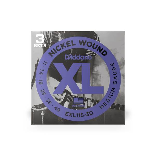 D'Addario 11–49 Medium Electric 3 pack