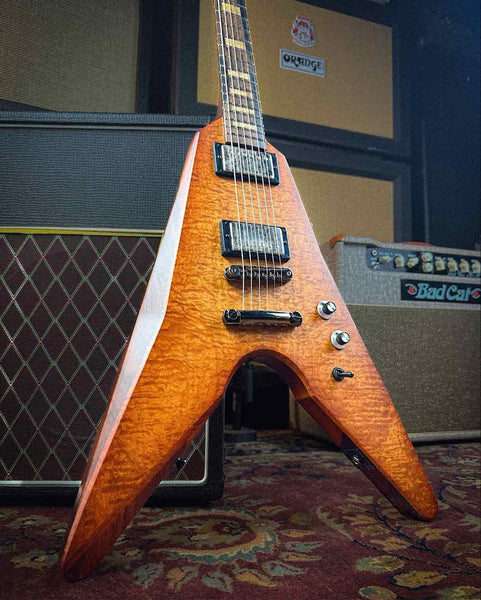 Dunable Asteroid Exotic Wood Roasted Finger Quilted Maple Top W/ Black Limba Body and Neck