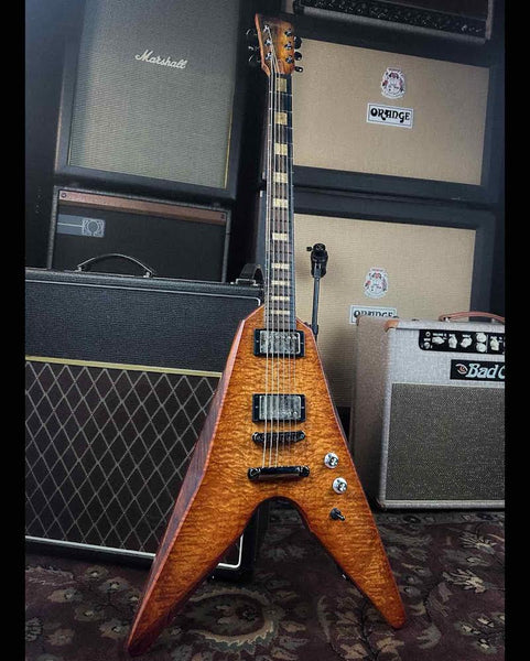 Dunable Asteroid Exotic Wood Roasted Finger Quilted Maple Top W/ Black Limba Body and Neck