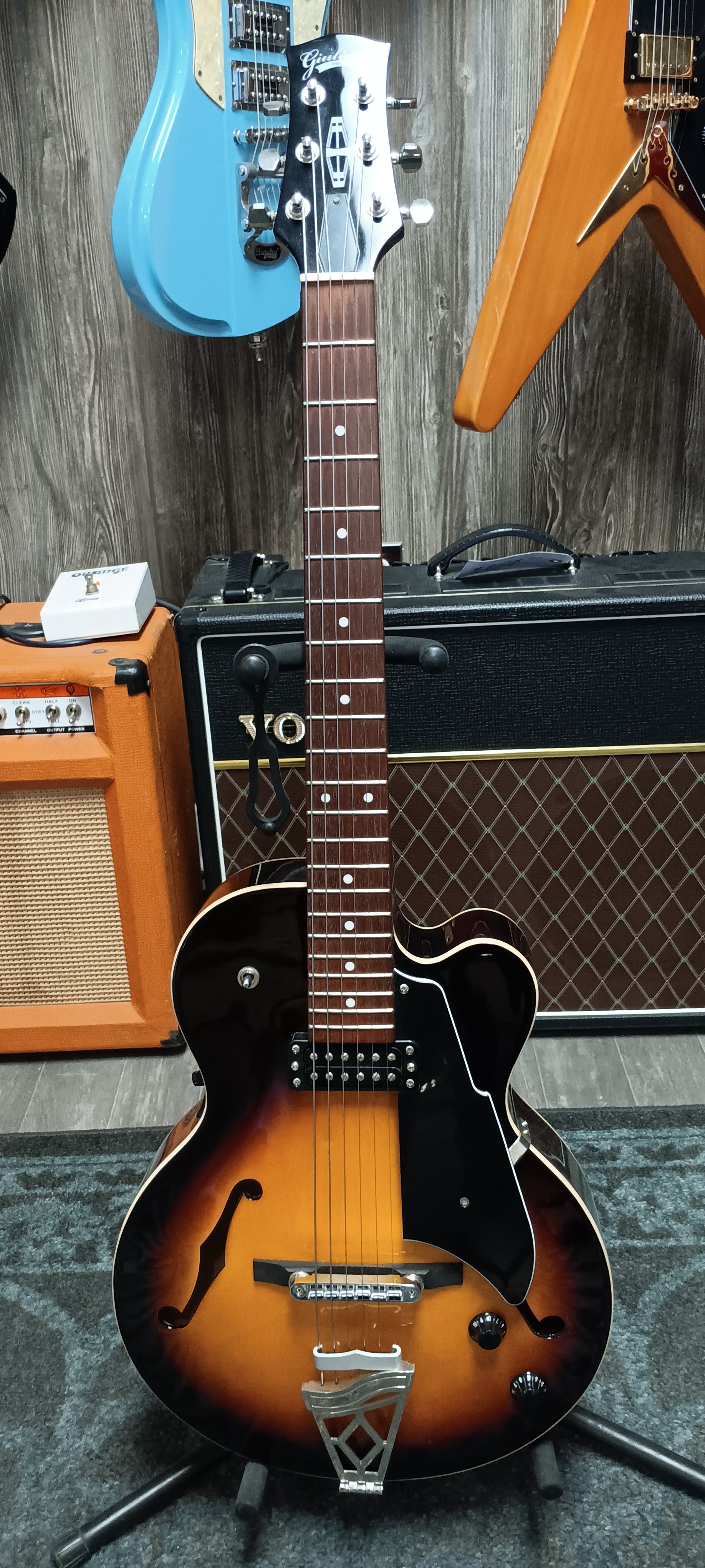ギター Moon custom guitar Factory Customized The Moon Shape, Electric Guitar, Silver