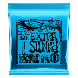 Ernie Ball Extra Slinky Nickel Wound Electric Guitar Strings, 8–38 Gauge