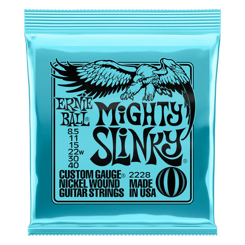 Ernie Ball Mighty Slinky Nickel Wound Electric Guitar Strings, 8.5–40 Gauge