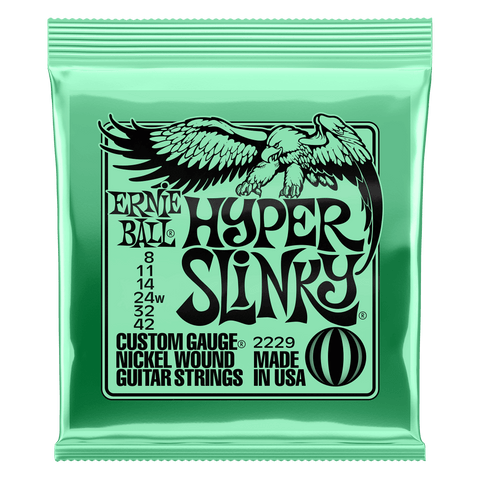 Ernie Ball Hyper Slinky Nickel Wound Electric Guitar Strings, 8–42 Gauge