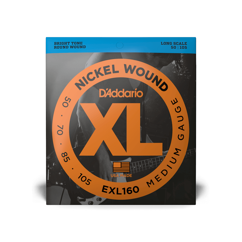 D'Addario 50–105 Medium, Long Scale, XL Nickel Bass
