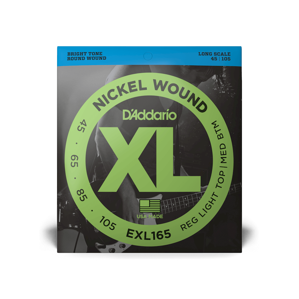 D'Addario 45–105 Regular Light Top/Medium Bottom, Long Scale, XL Nickel Bass